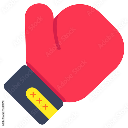 A hand covering icon, flat design of glove