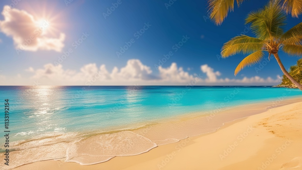 Obraz premium beach with palm tree