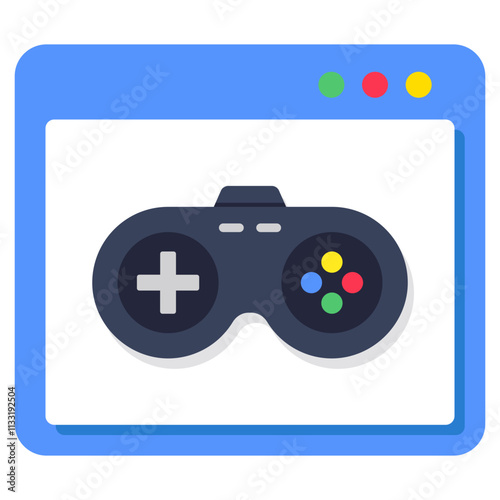 Modern design icon of video game website