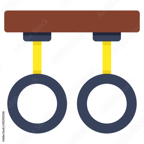 Vector design of gymnastic rings, flat icon