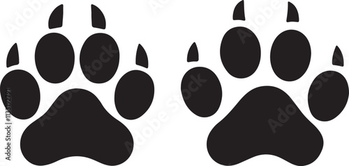 dog and cat paw print vector