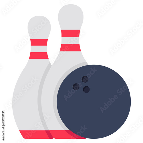 Skittles with ball showcasing concept of bowling game