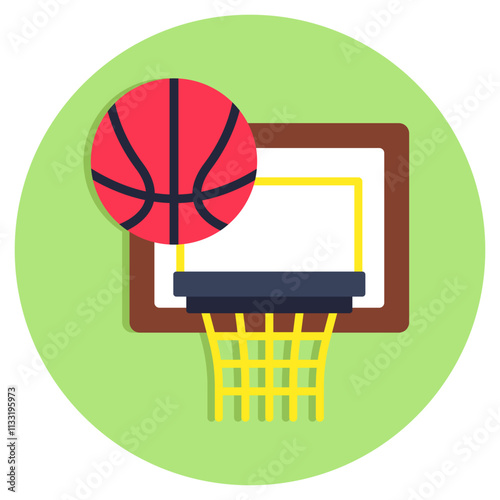 Basketball goal icon in editable style