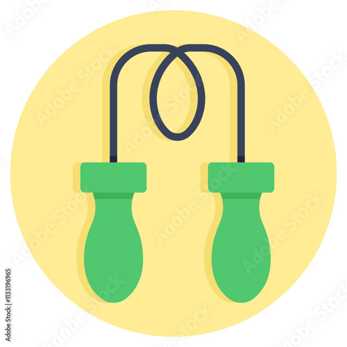 A flat design icon of skipping rope