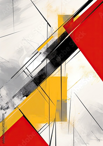yellow white silver l red black abstract geometric presentation photo