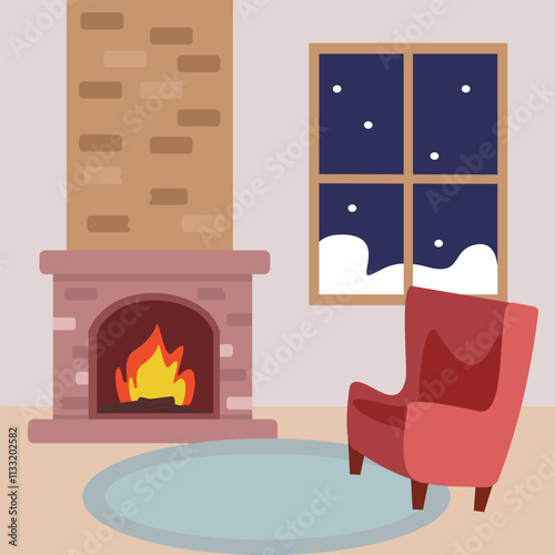 fireplace background vector