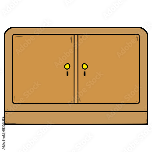 cabinet illustration hand drawn isolated vector