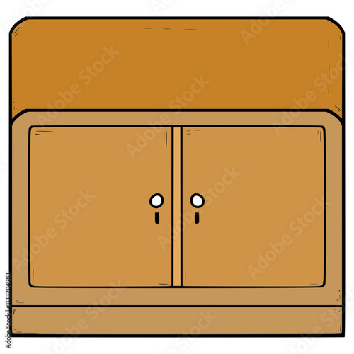 cabinet illustration hand drawn isolated vector
