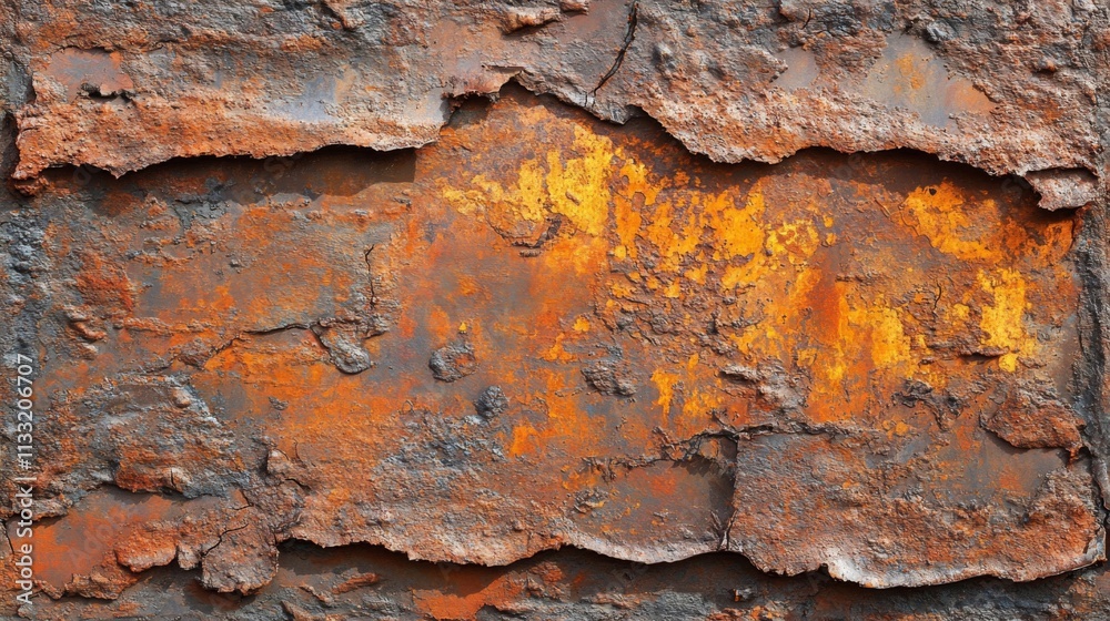 Close-up of a Rusted Metal Surface with Flaking Paint Close-up of a Rusted Metal Surface with Flaking Paint