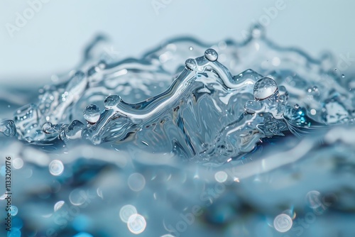 Wallpaper Mural A vibrant splash of water against a serene blue background, capturing the essence of fluid motion and tranquility. Nanostructured surfaces for water repulsion . Torontodigital.ca