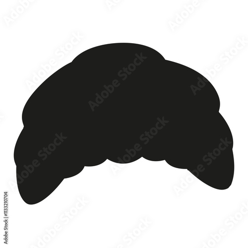 Isolated silhouette of croissant on a white background