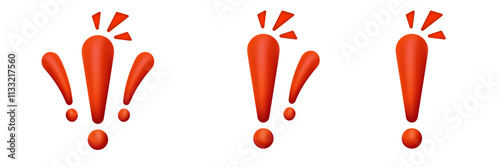Three bright red exclamation marks, each separated by a space, conveying urgency and emphasis.