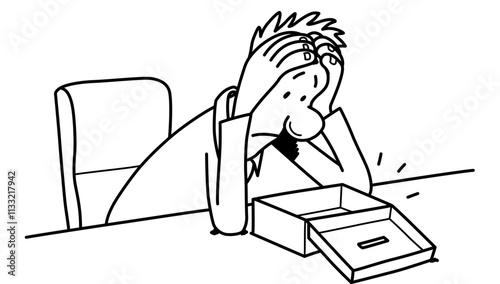 person on a opening gift box with depressed 