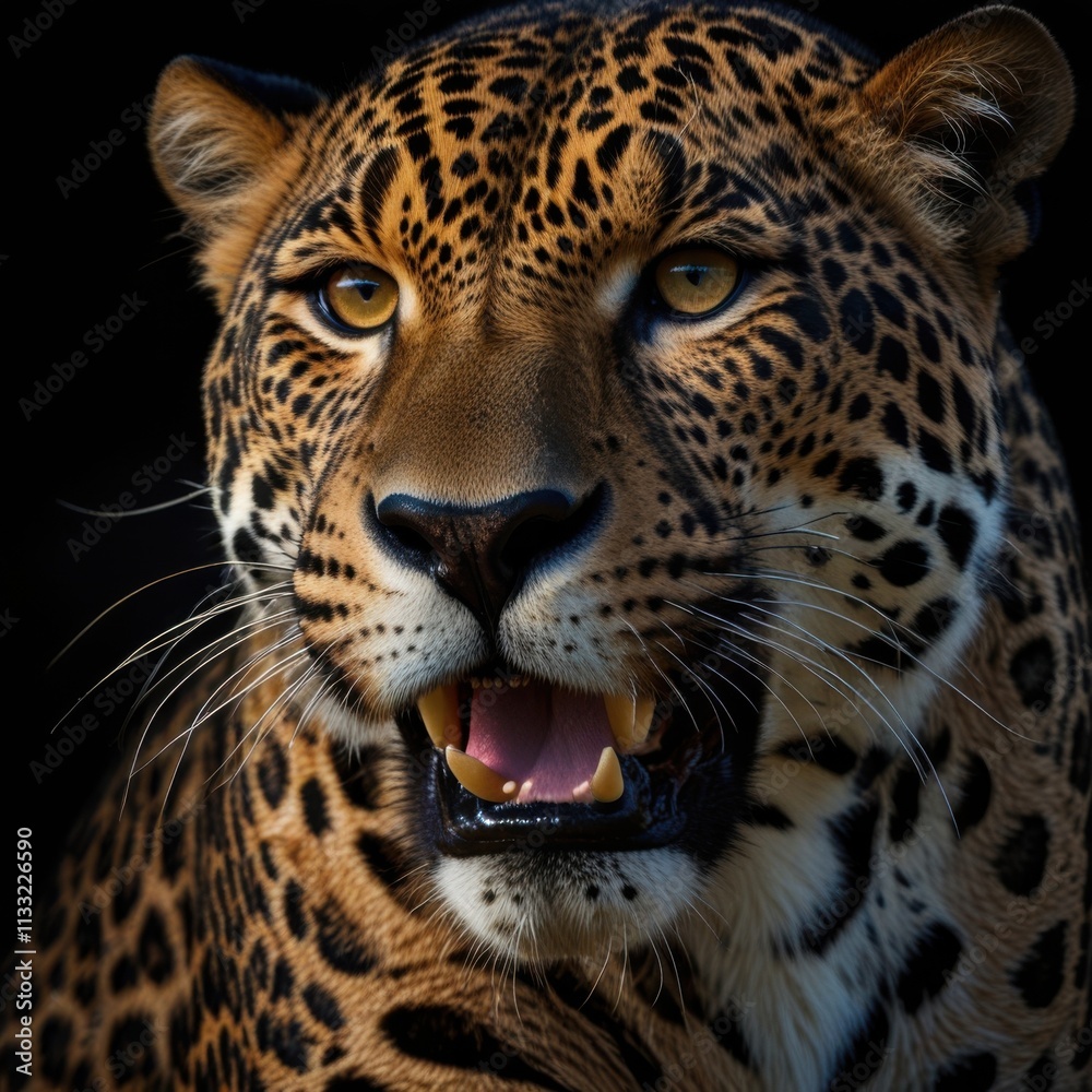 Fototapeta premium Jaguar - a powerful predator of America. A magnificent, solitary hunter with strong musculature and distinctive rosettes on its fur. A symbol of wildlife.