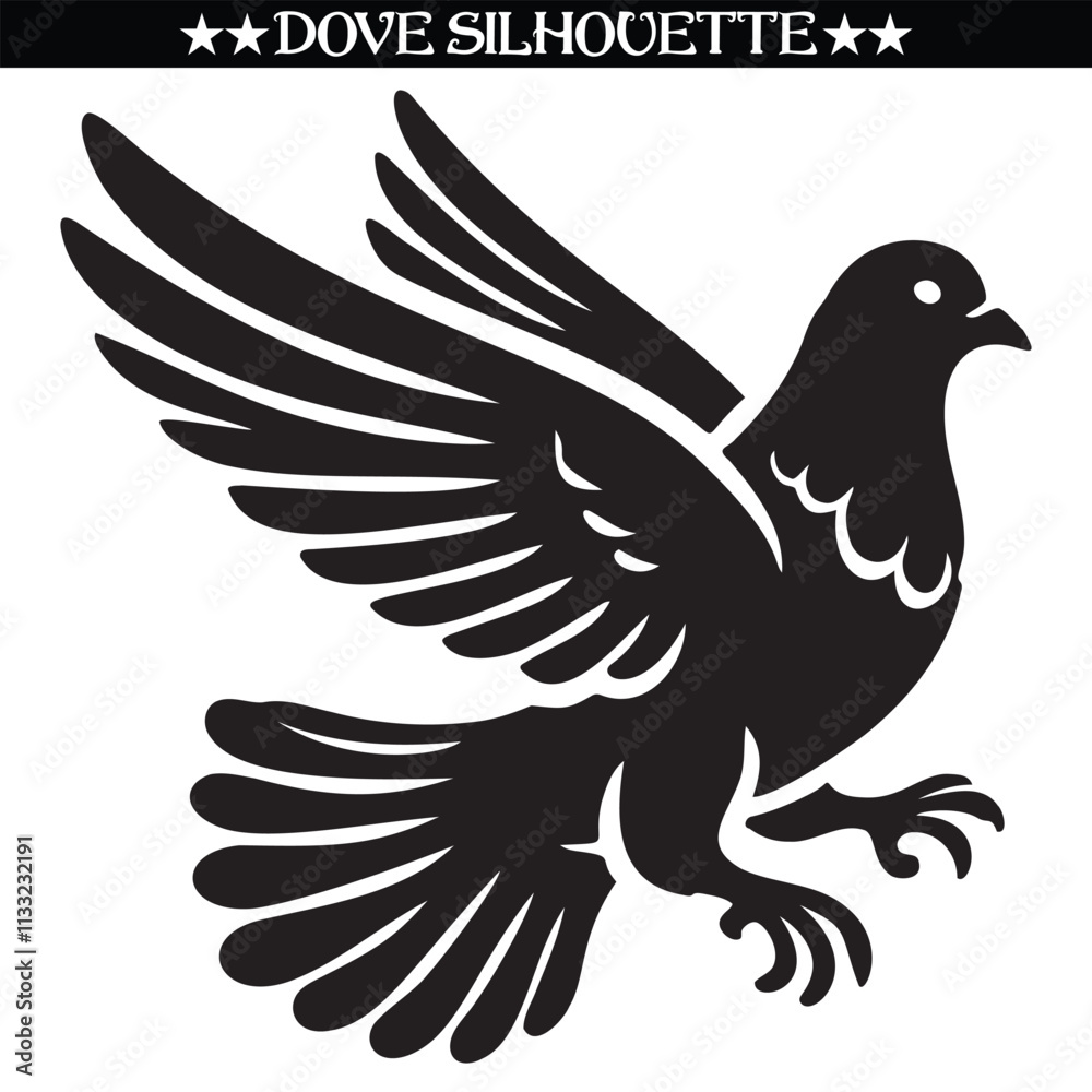 Fototapeta premium Dove silhouette design. Balck and white vector