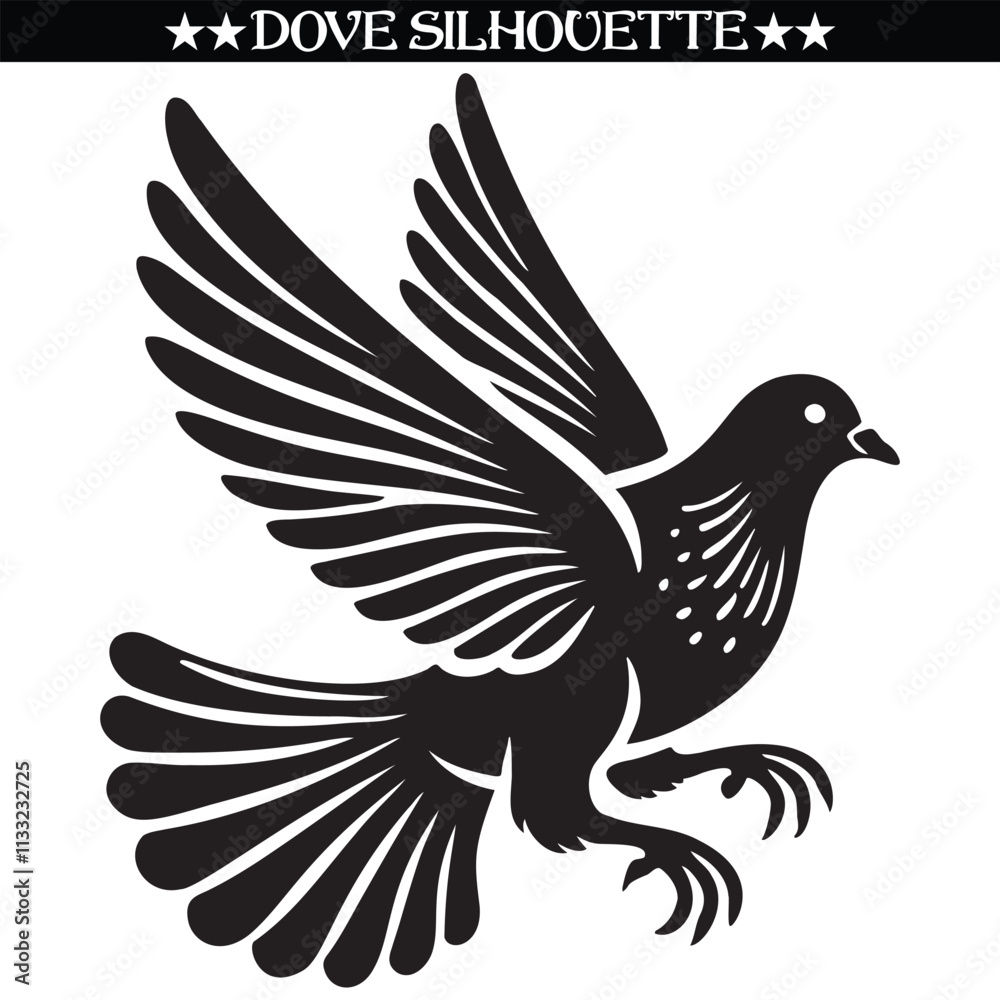 Obraz premium Dove silhouette design. Balck and white vector