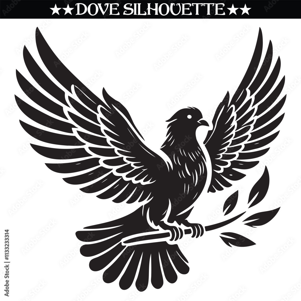 Obraz premium Dove silhouette design. Balck and white vector