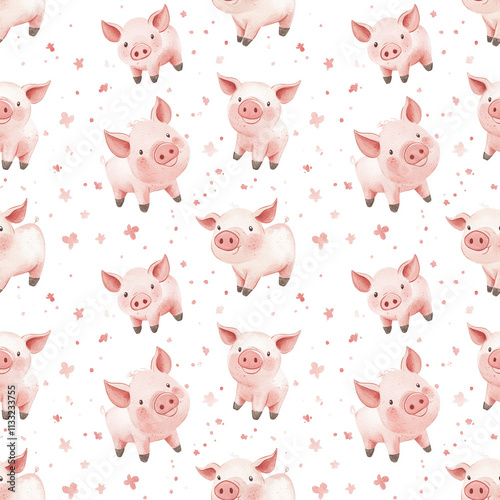 seamless pattern with pigs