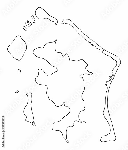 Bora Bora Island outline map