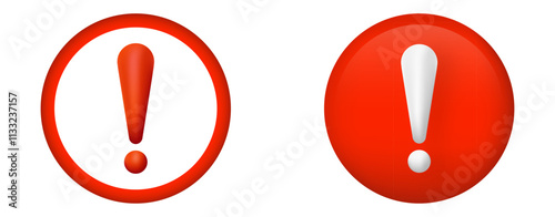 Two bold red exclamation marks, each inside a circle, symbolizing urgency or attention.