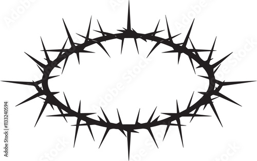 Crown of thorns vector silhouette illustration