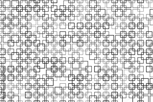 Symmetrical pattern of interwoven squares creating a sense of movement.