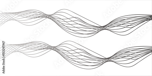 abstract, vector, background, with, grey, wavy, abstract, flow, linear, halftone, dots, fluid, wavy, shape, striped, linear, pattern, music, sound, wave