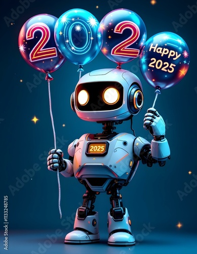 Robot new year celebration 2025