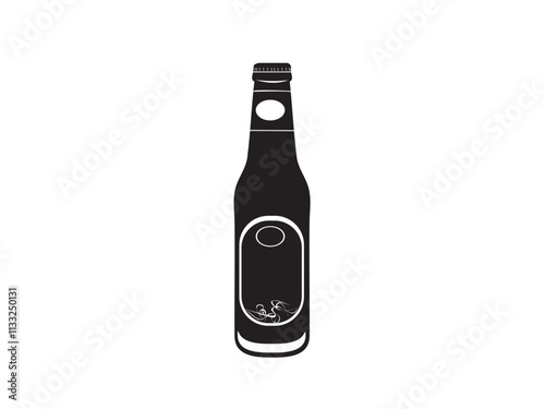 bottle of drinks, a glass of juice, vector illustrator of drink silhouette isolated on white background 