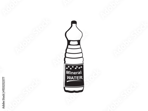 bottle of drinks, a glass of juice, vector illustrator of drink silhouette isolated on white background 