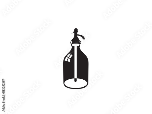 bottle of drinks, a glass of juice, vector illustrator of drink silhouette isolated on white background 