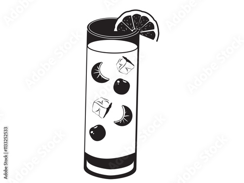 bottle of drinks, a glass of juice, vector illustrator of drink silhouette isolated on white background 