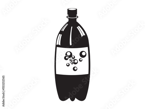bottle of drinks, a glass of juice, vector illustrator of drink silhouette isolated on white background 