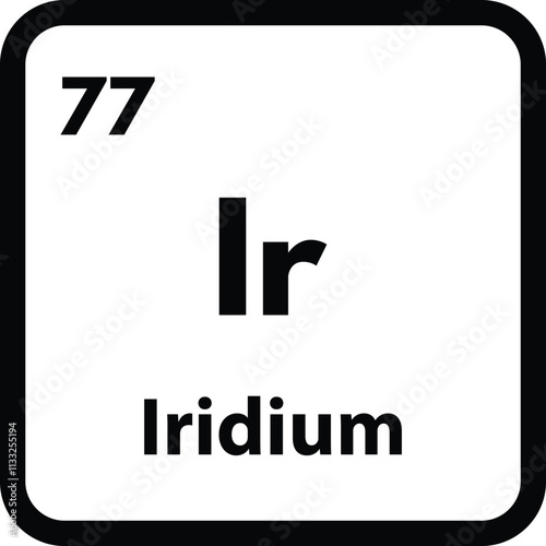 Iridium chemical element icon isolated on white background . Iridium icon vector