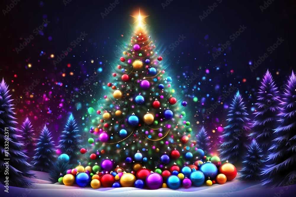 Fototapeta premium christmas tree with candles