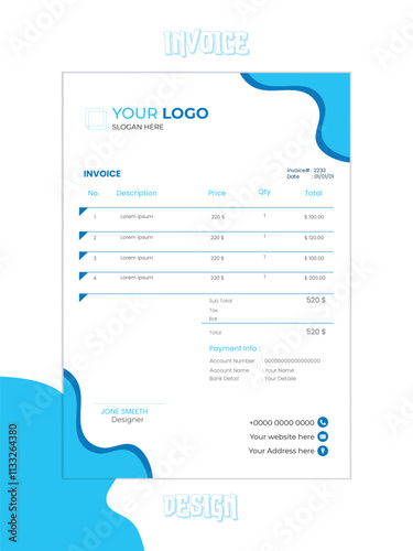 Streamlined Invoice Design Sleek and professional billing template photo