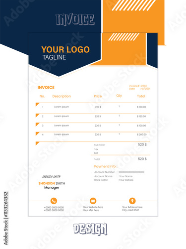 Streamlined Invoice Design Sleek and professional billing template photo