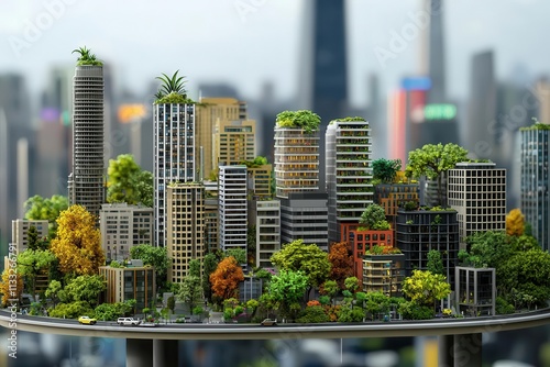 Net Zero Climate Concept, Urban green spaces incorporated into cities, reflecting netzero strategies that prioritize climateneutral development photo