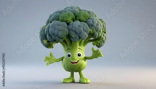 A Cheerful Broccoli Cartoon Character Greets You A Fun Illustration of a Healthy Lifestyle Choice