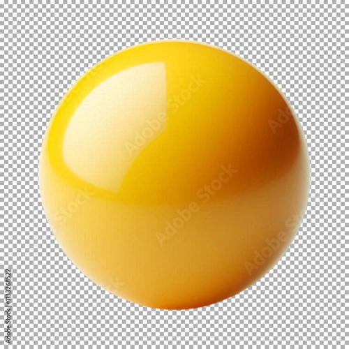 Vibrant Yellow Sphere with Light Reflection on transparent background, png, psd
