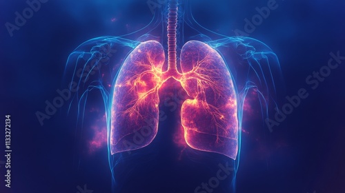 Visualization of cross-sectional digital X-ray showcasing lung structure and functionality