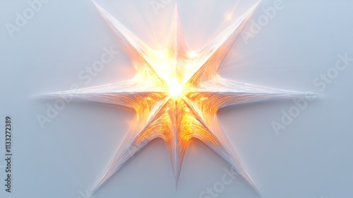 5. A close-up of a star with rays extending outward on a white background