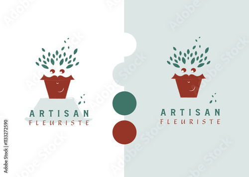 Artisan fleuriste - logotype - vecteur