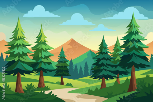 Forest Pines vector illustration