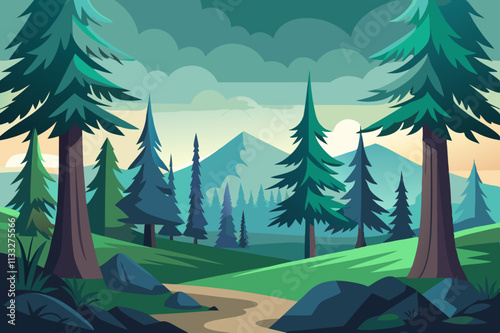 Forest Pines vector illustration