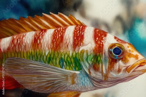 Vibrant tropical fish swimming gracefully in crystal clear waters photo