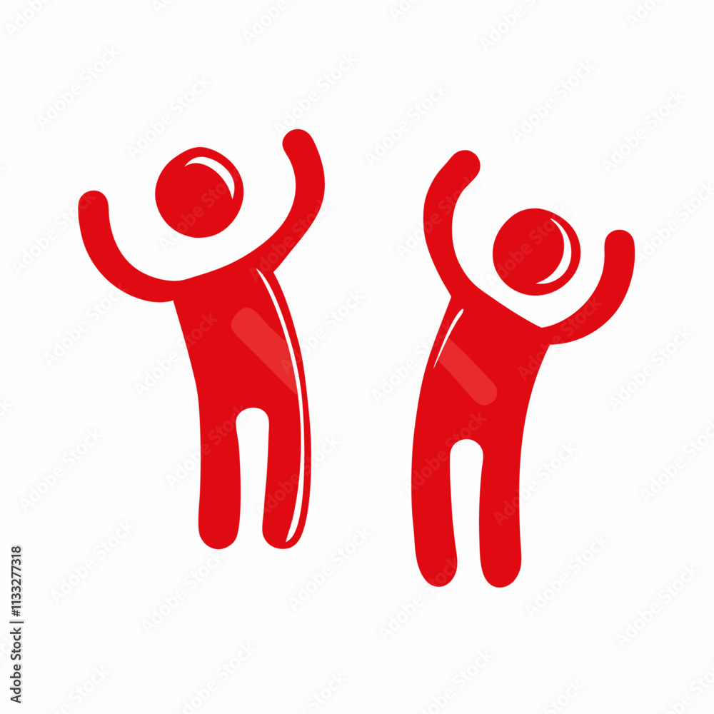 Two people are happy because of success vector concept illustration (5)