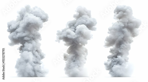 smoke whiteon isolated on a white background photo