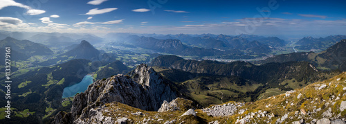 Obraz na płótnie Panorama view of mount Scheffauer summit, austrian alps w salonie