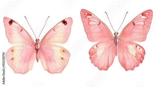 pink butterflyon isolated on a white background
